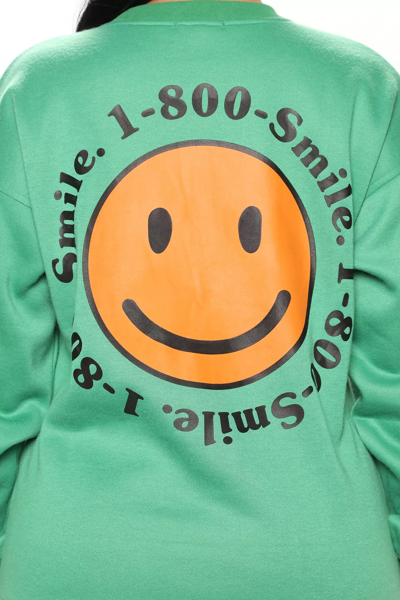 1 800 Smile Happy Face Sweatshirt - Kelly Green