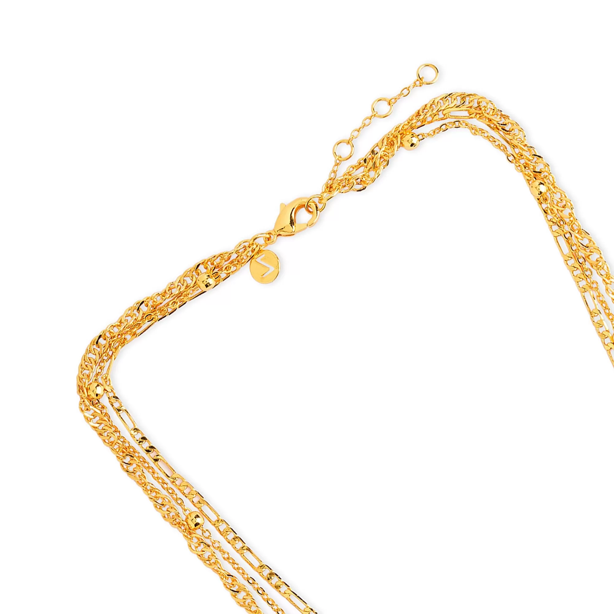 14Ct Gold-Plated Twisted Curb Chain Layered Necklace