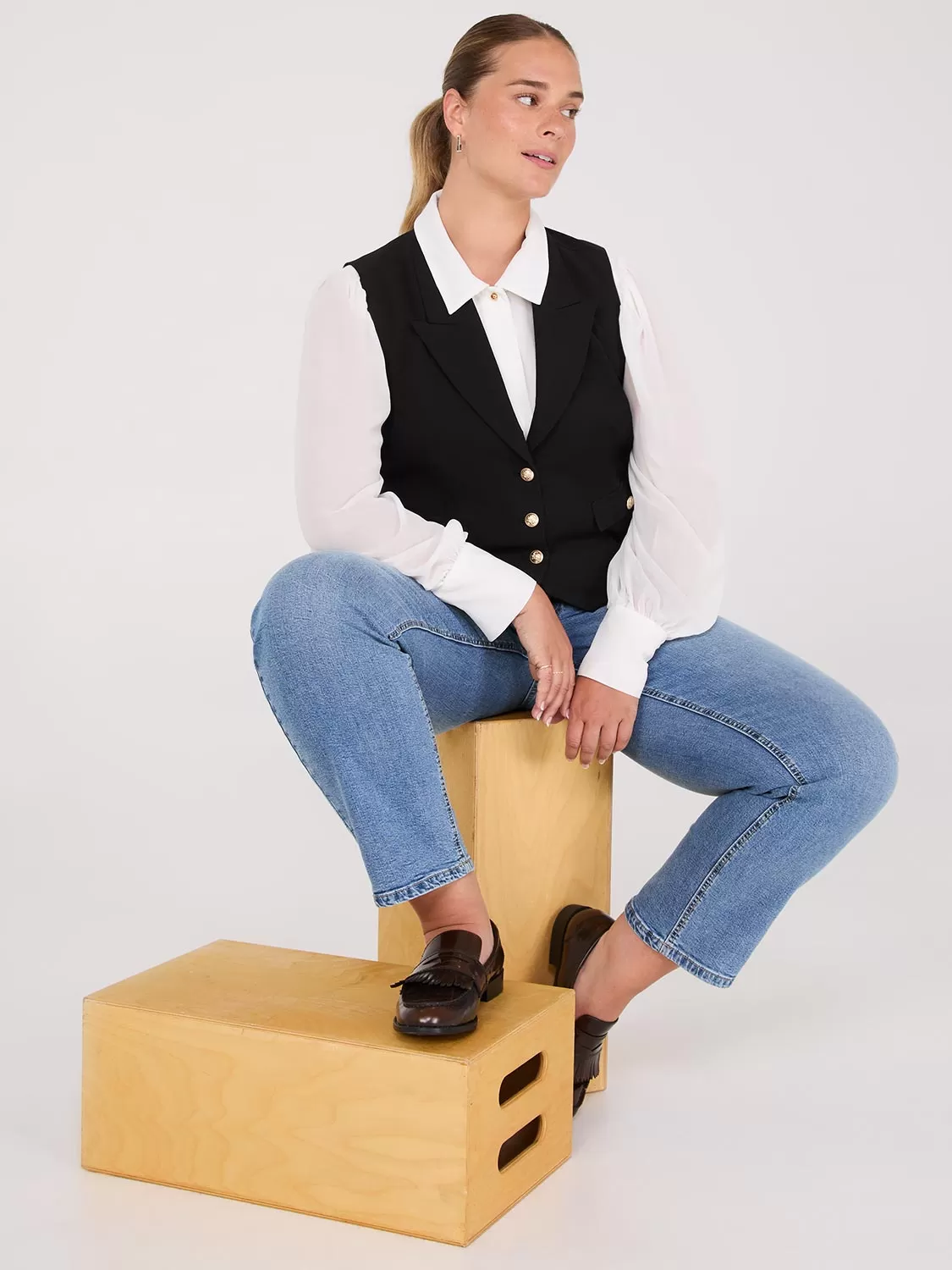 3-Button Notch Collar Vest