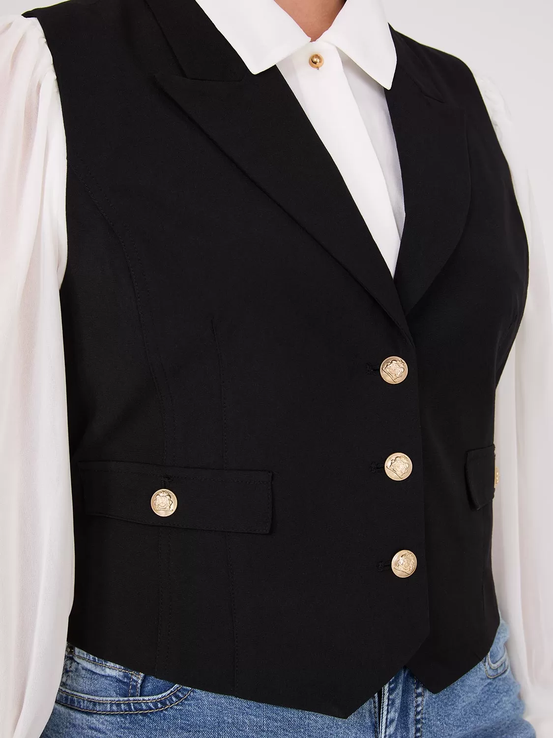 3-Button Notch Collar Vest