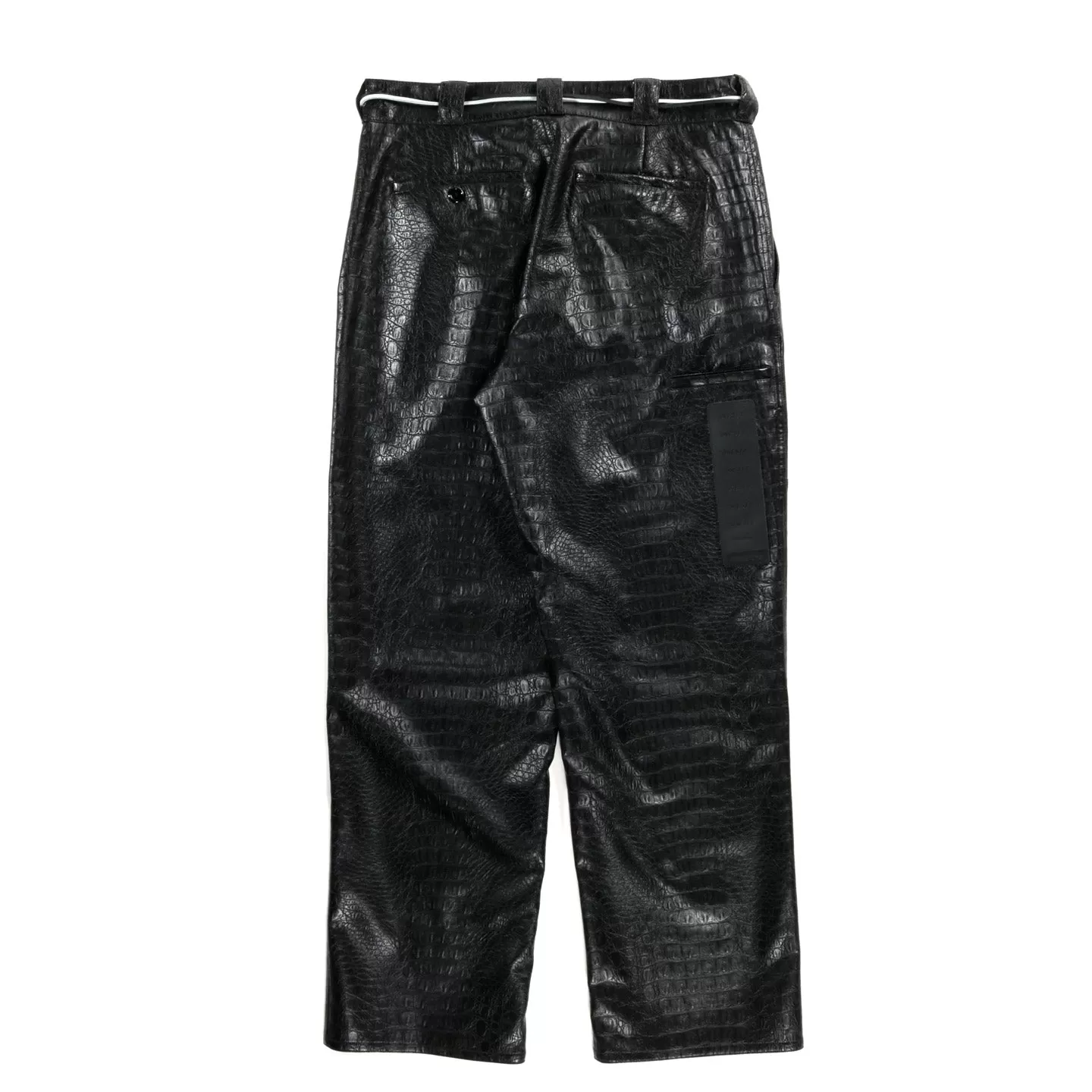 4SDESIGNS WORK PANT BLACK 15OZ. CROC LEATHERETTE JERSEY