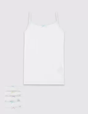 5 Pack Pure Cotton Camisole Vests