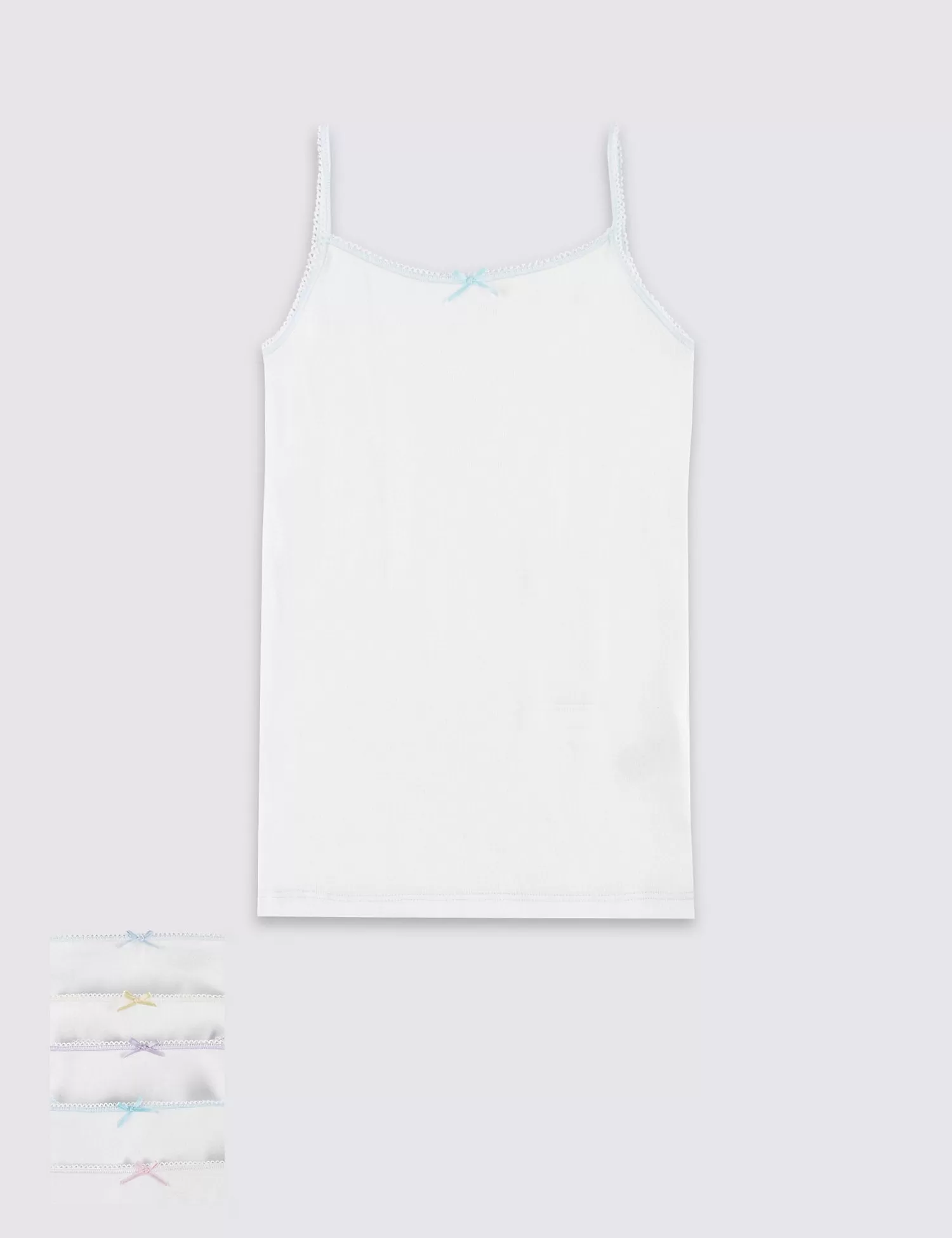 5 Pack Pure Cotton Camisole Vests