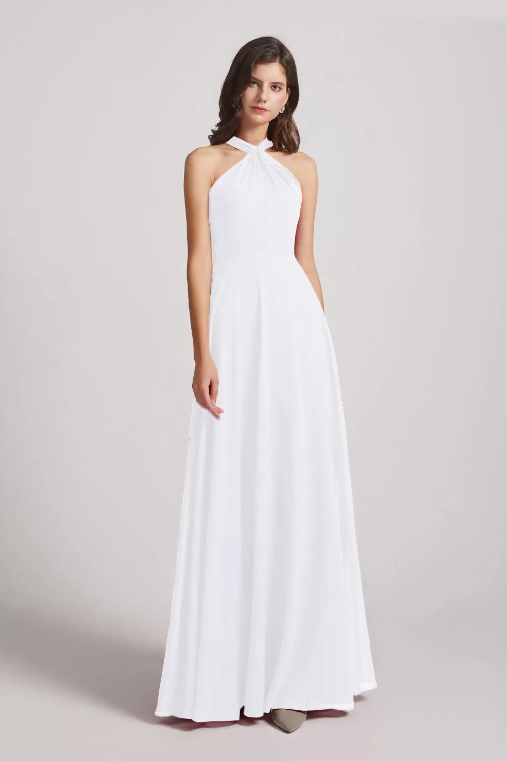 A-Line Chiffon Cross Halter Neckline Bridesmaid Dresses (AF0114)