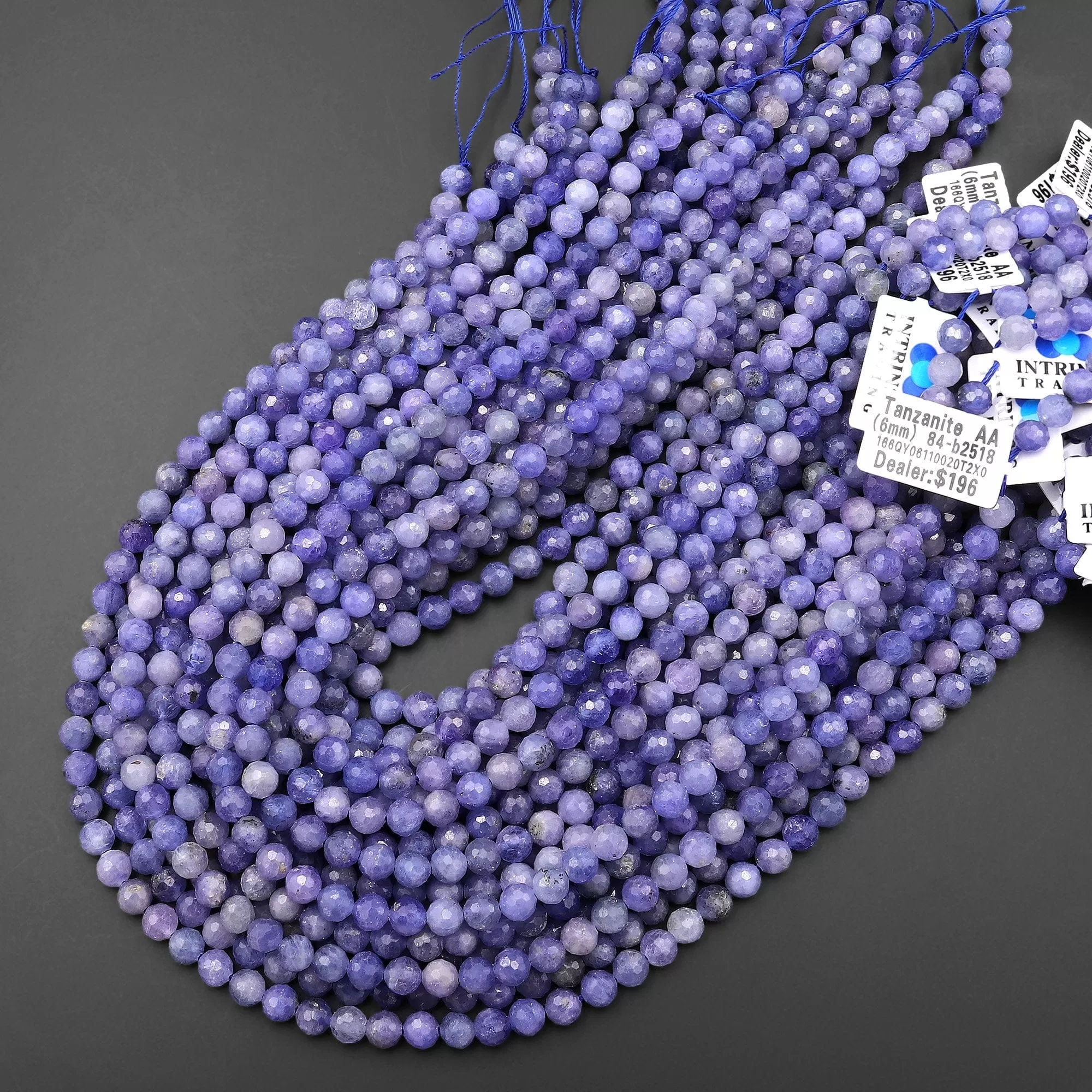 AA Faceted Natural Tanzanite Round Beads 6mm Real Genuine Gemstone 15.5" Strand