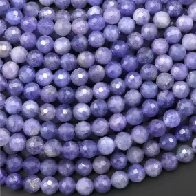 AA Faceted Natural Tanzanite Round Beads 6mm Real Genuine Gemstone 15.5" Strand