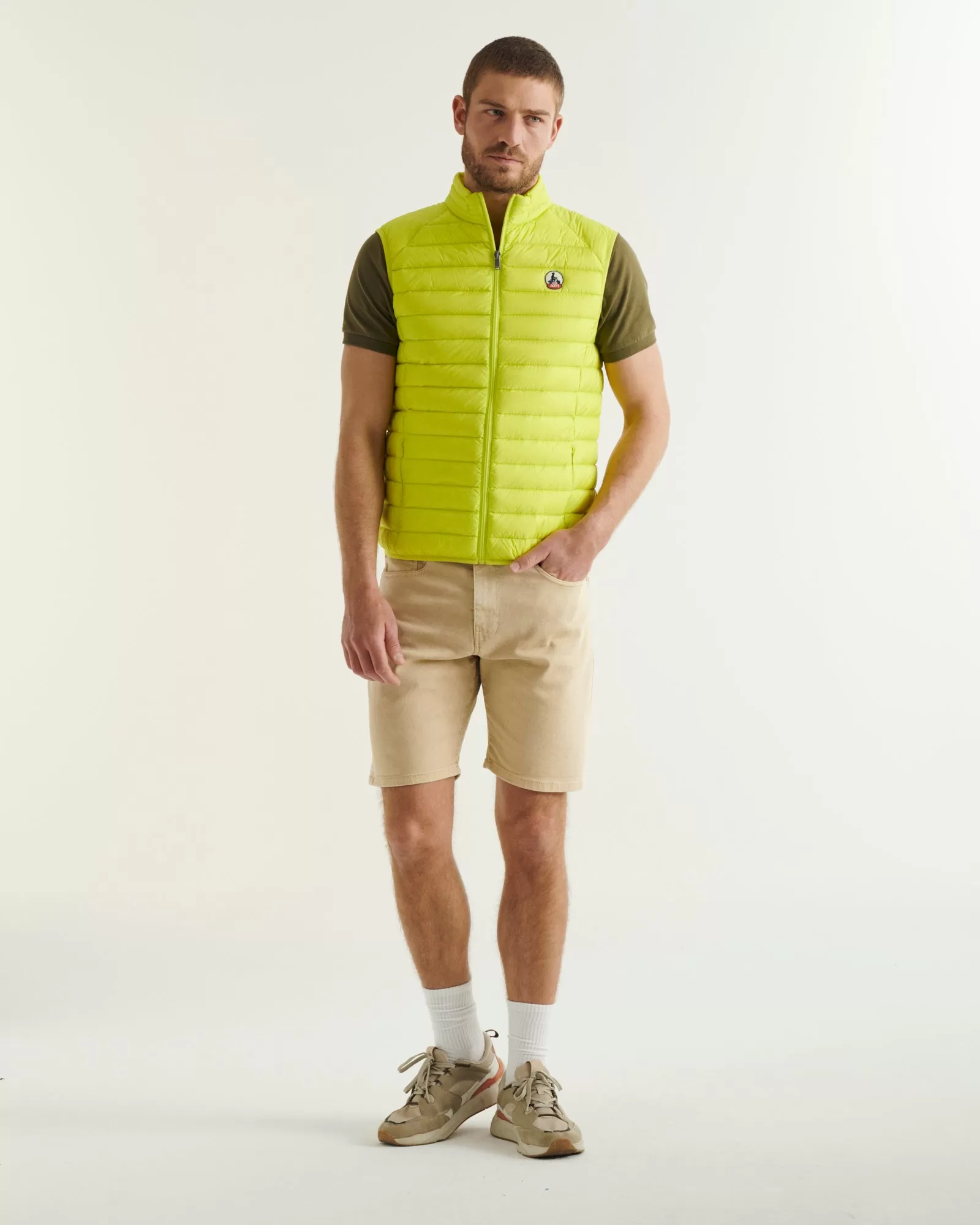 Acid green Tom sleeveless puffer jacket