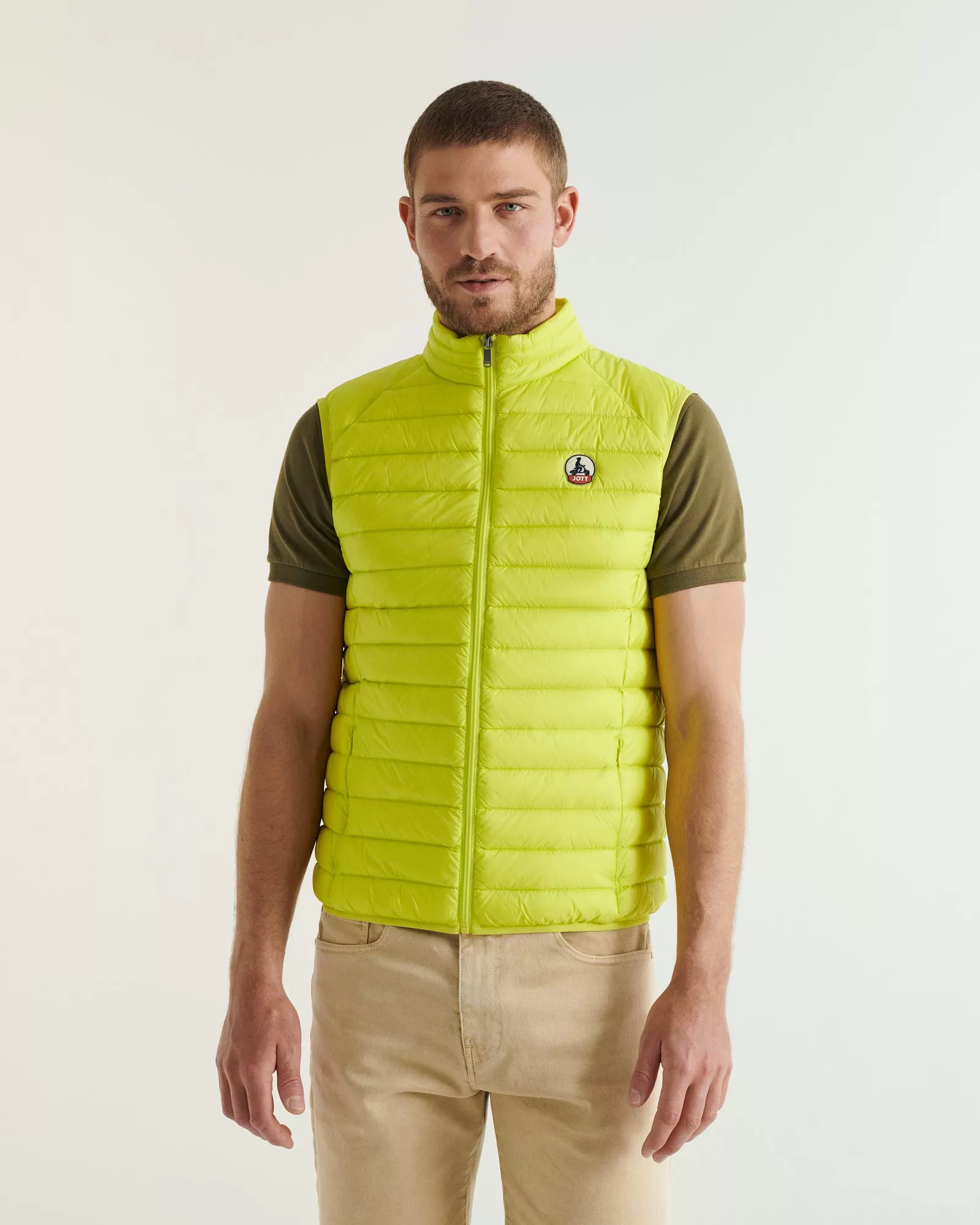 Acid green Tom sleeveless puffer jacket