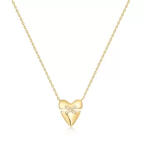 Ania Haie Gold Heart Kiss Pave Necklace