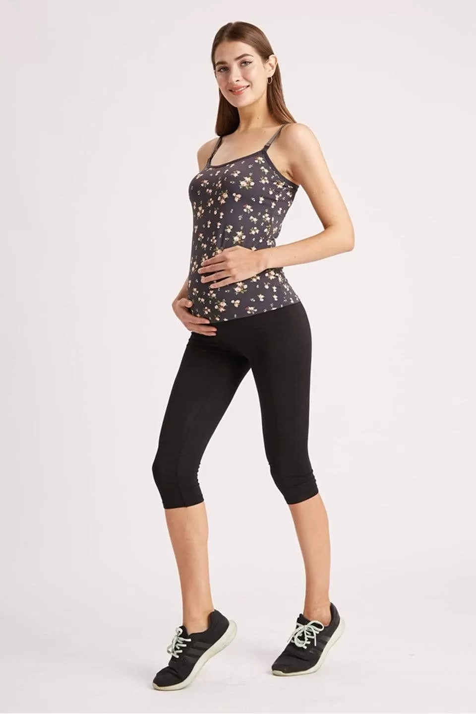 Anya Crop Maternity Leggings Black