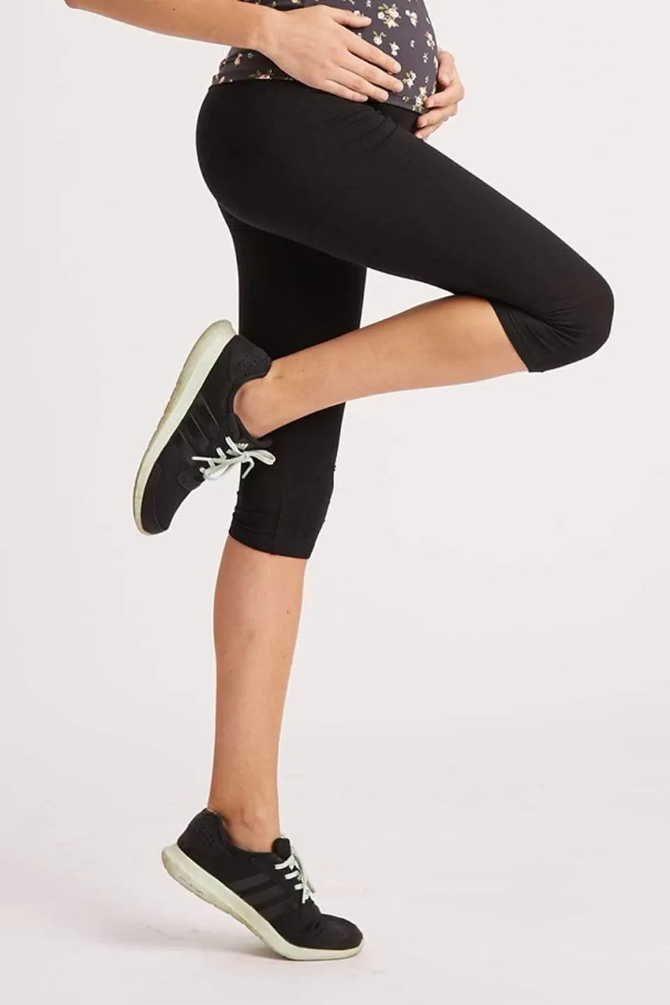 Anya Crop Maternity Leggings Black