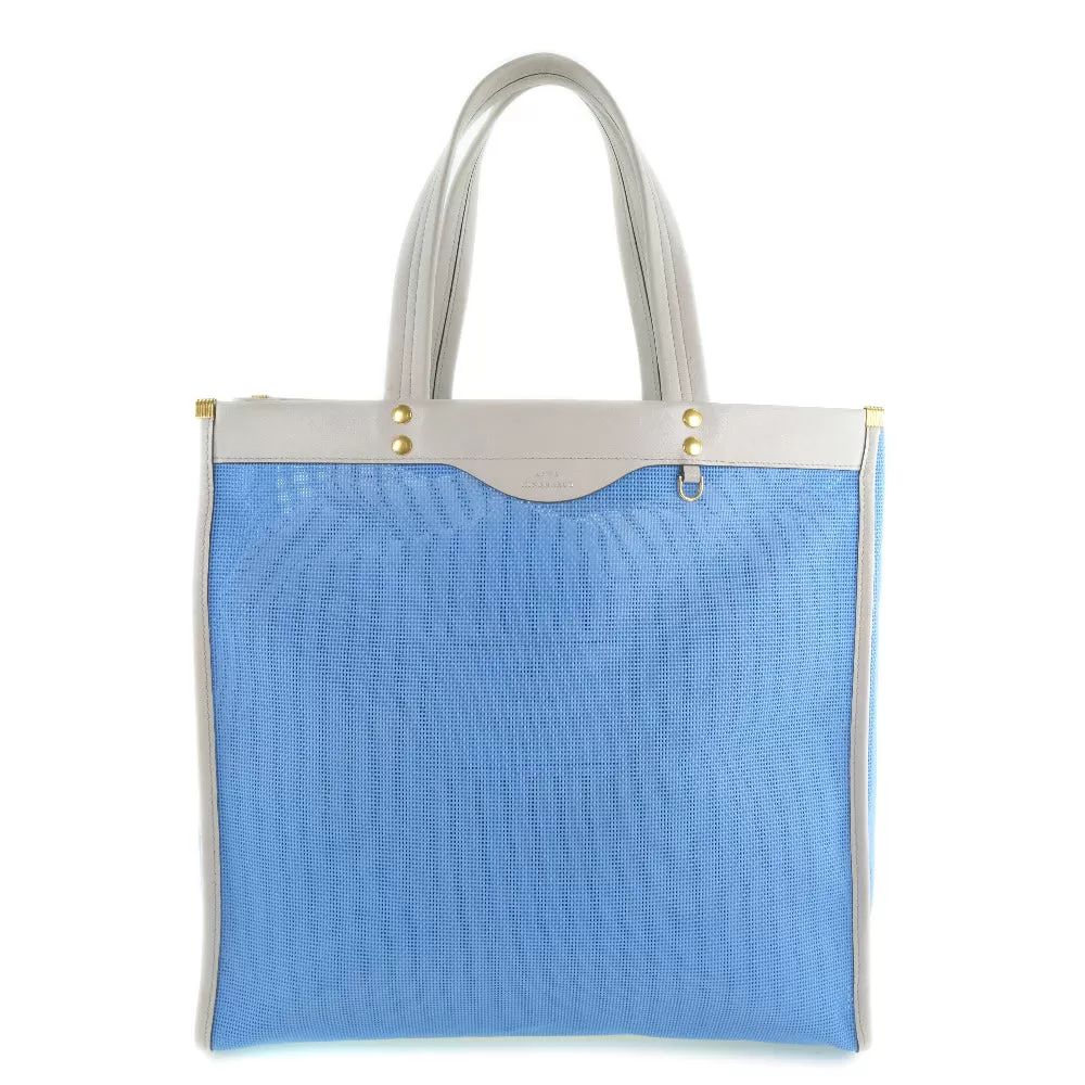 Anya Hindmarch Tote Bag Calfskin light blue Women Used Authentic