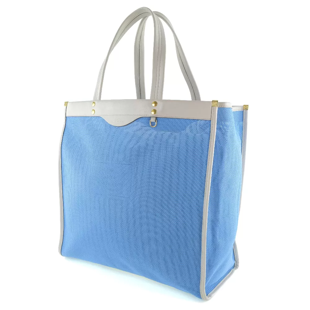 Anya Hindmarch Tote Bag Calfskin light blue Women Used Authentic