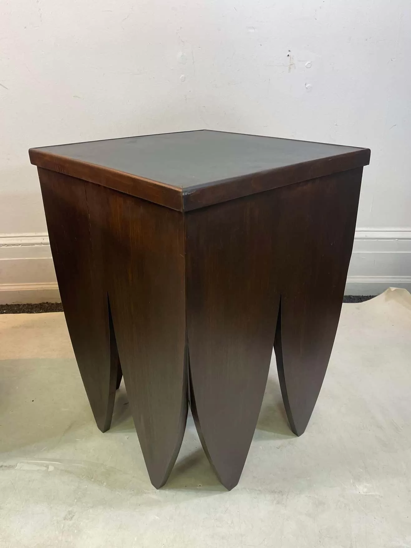 Art Deco Style End Tables with Leather Tops