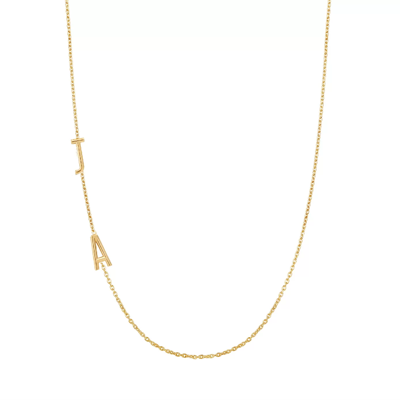 Asymmetrical Multiple Initials Necklace