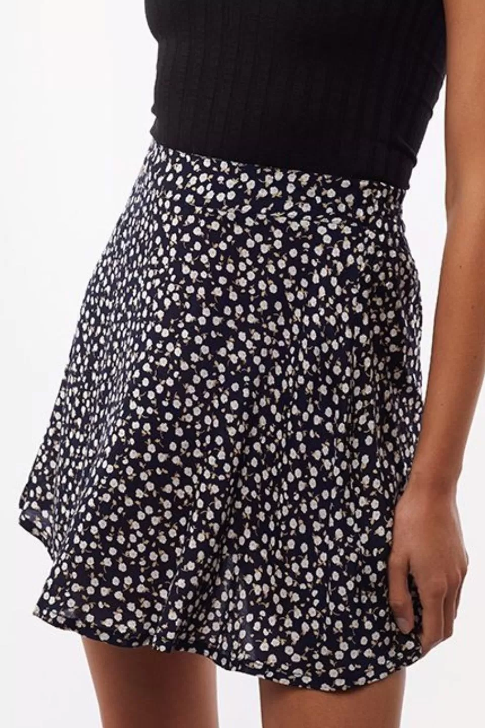 Autumn Dark Ditsy Print Mini Skirt