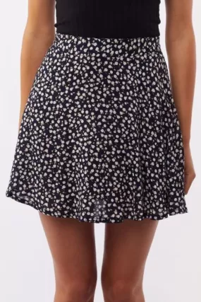 Autumn Dark Ditsy Print Mini Skirt