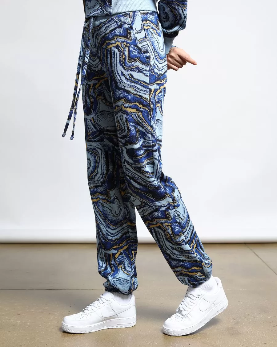 Azurite Crystal Hyper Reality Knit Sweatpants (FINAL SALE)