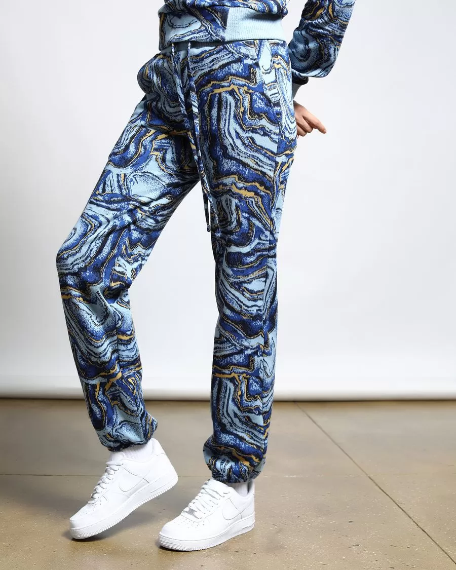 Azurite Crystal Hyper Reality Knit Sweatpants (FINAL SALE)