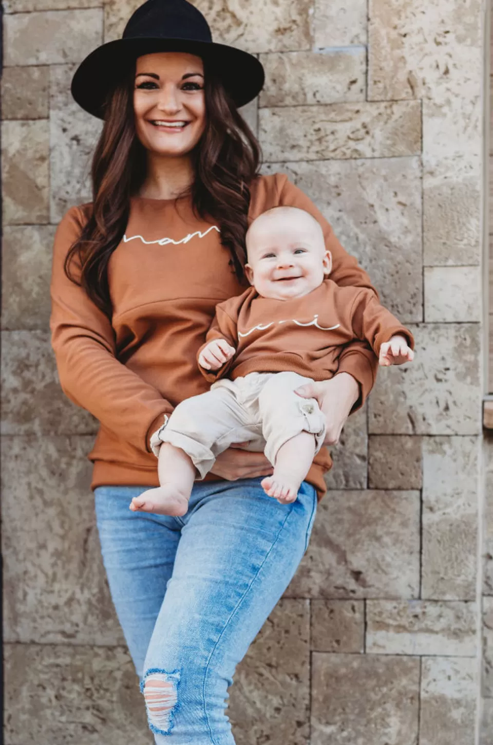 Baby & Toddler "MINI" Sweatshirt- Camel Brown