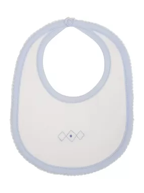 Baby Boy's Blue and White Diamond Bib