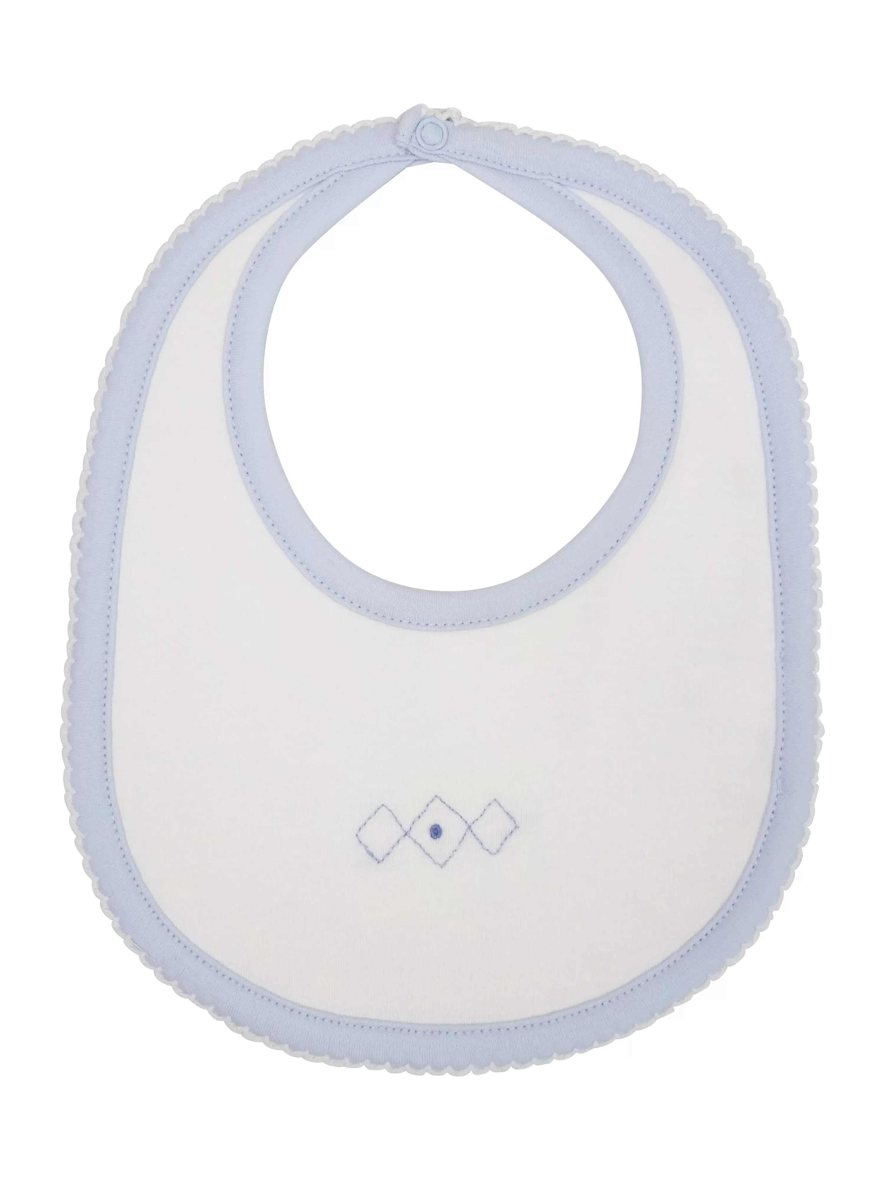 Baby Boy's Blue and White Diamond Bib