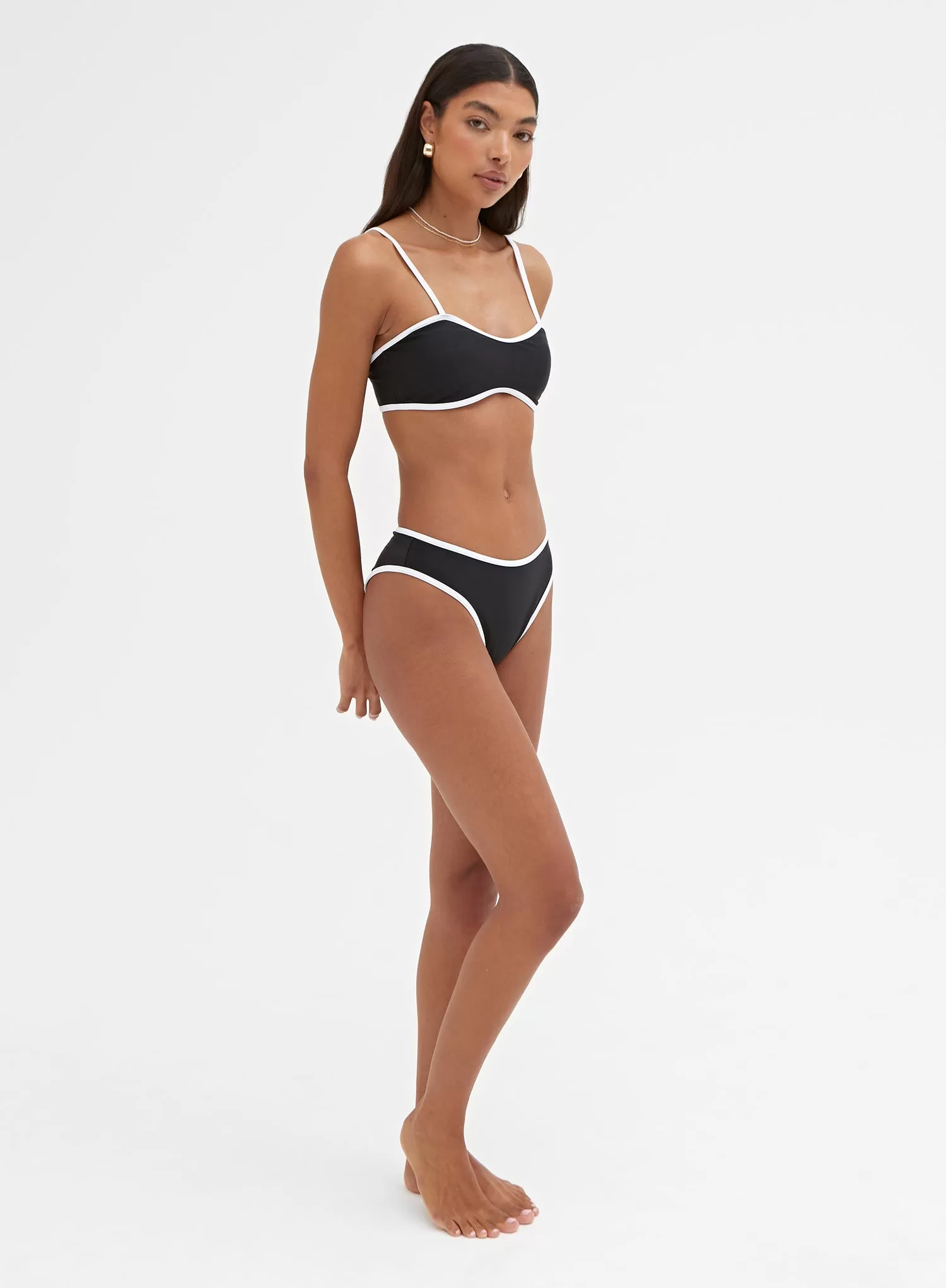 Black Contrast Trim Bikini Bottom – Calli