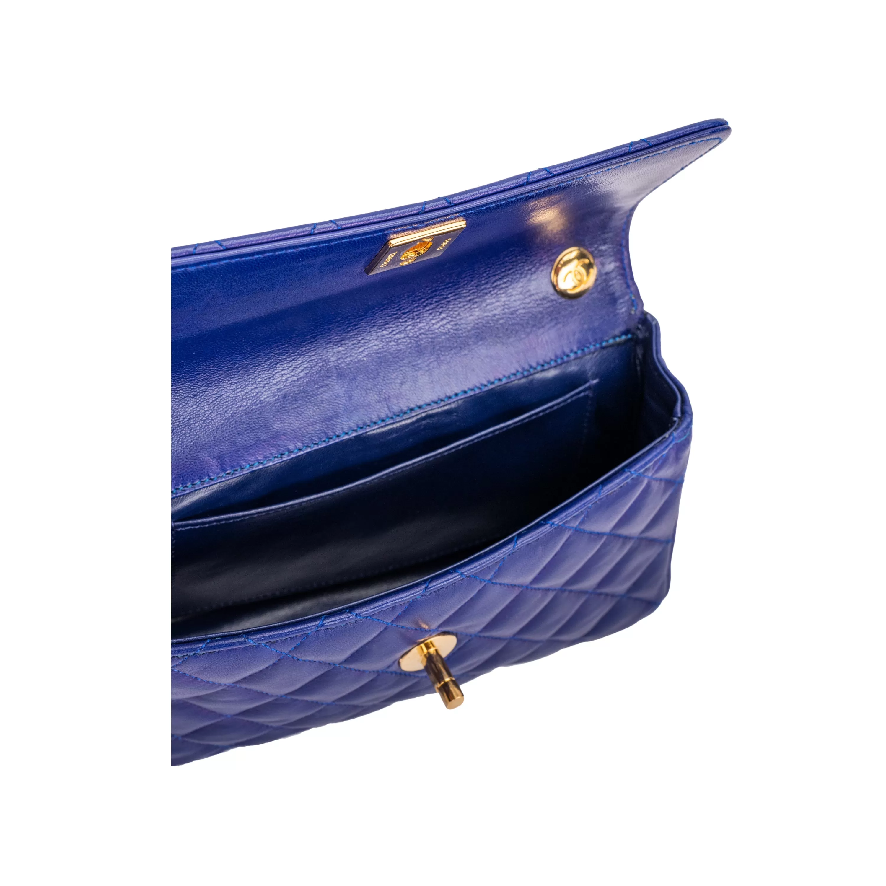 Blue Quilted Mini Flap - '90s