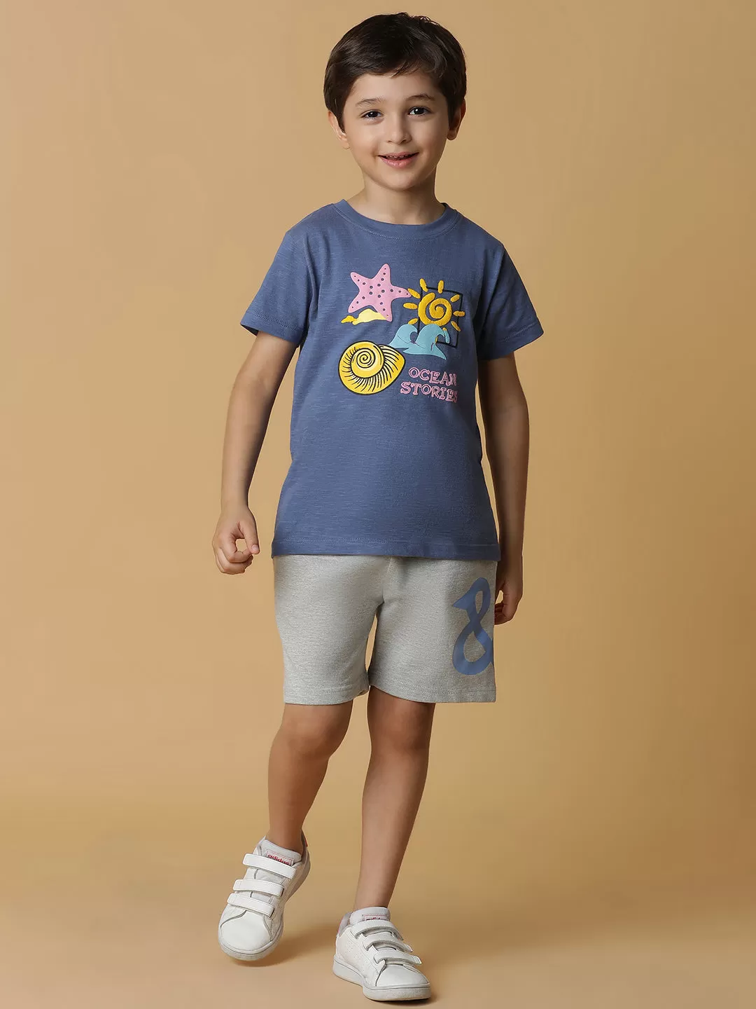 Boys Blue Printed T-Shirt