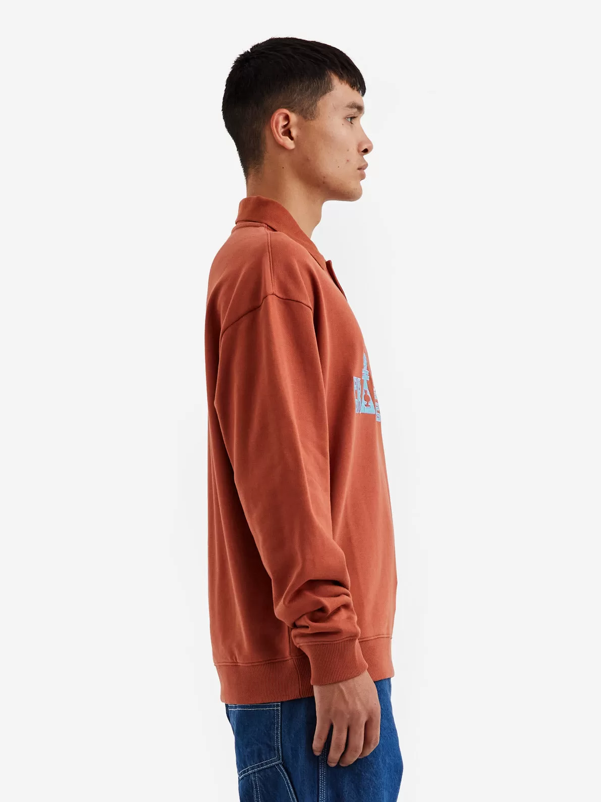 Brain Dead Thinking Game Polo - Burnt Orange