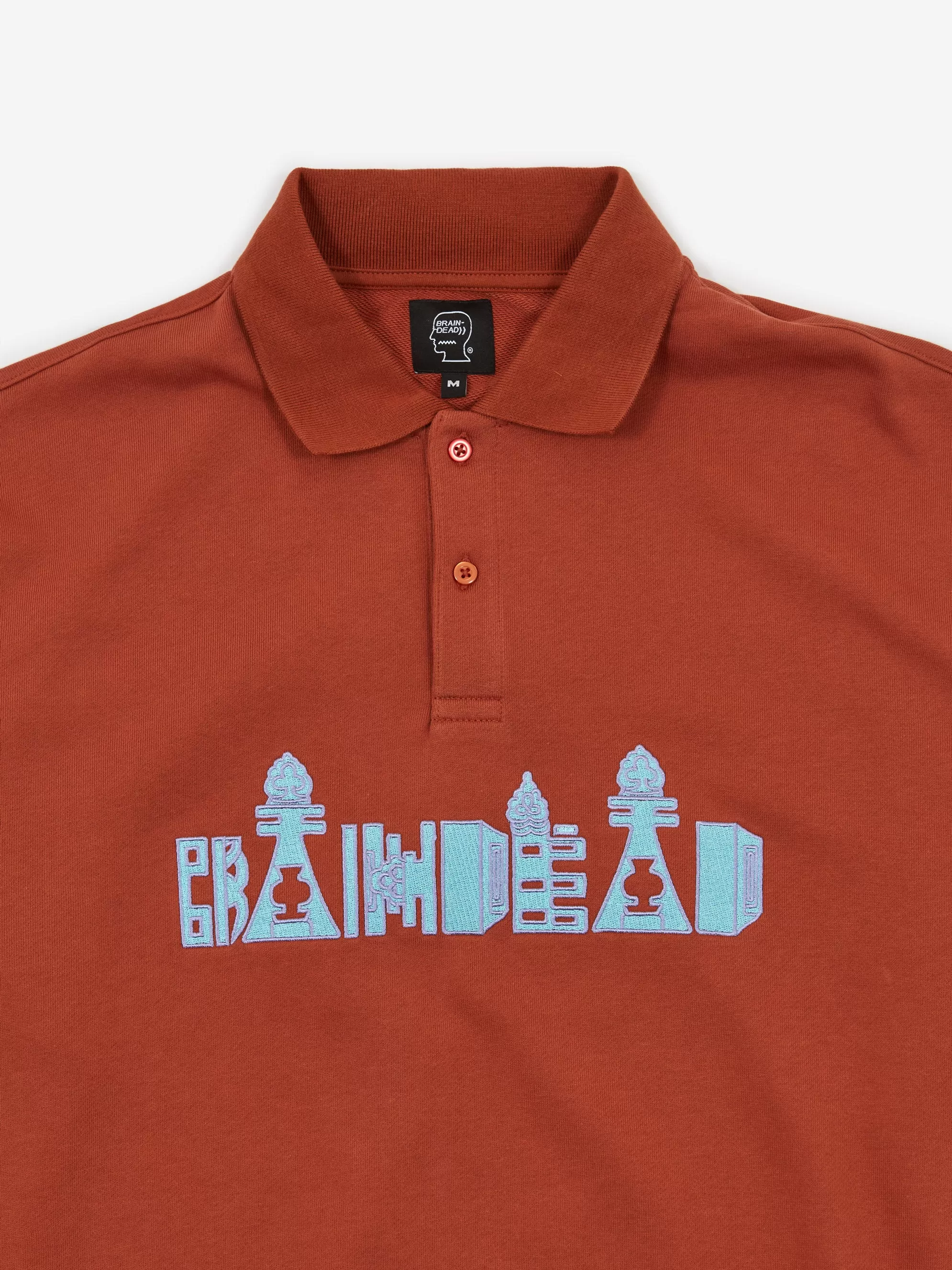 Brain Dead Thinking Game Polo - Burnt Orange