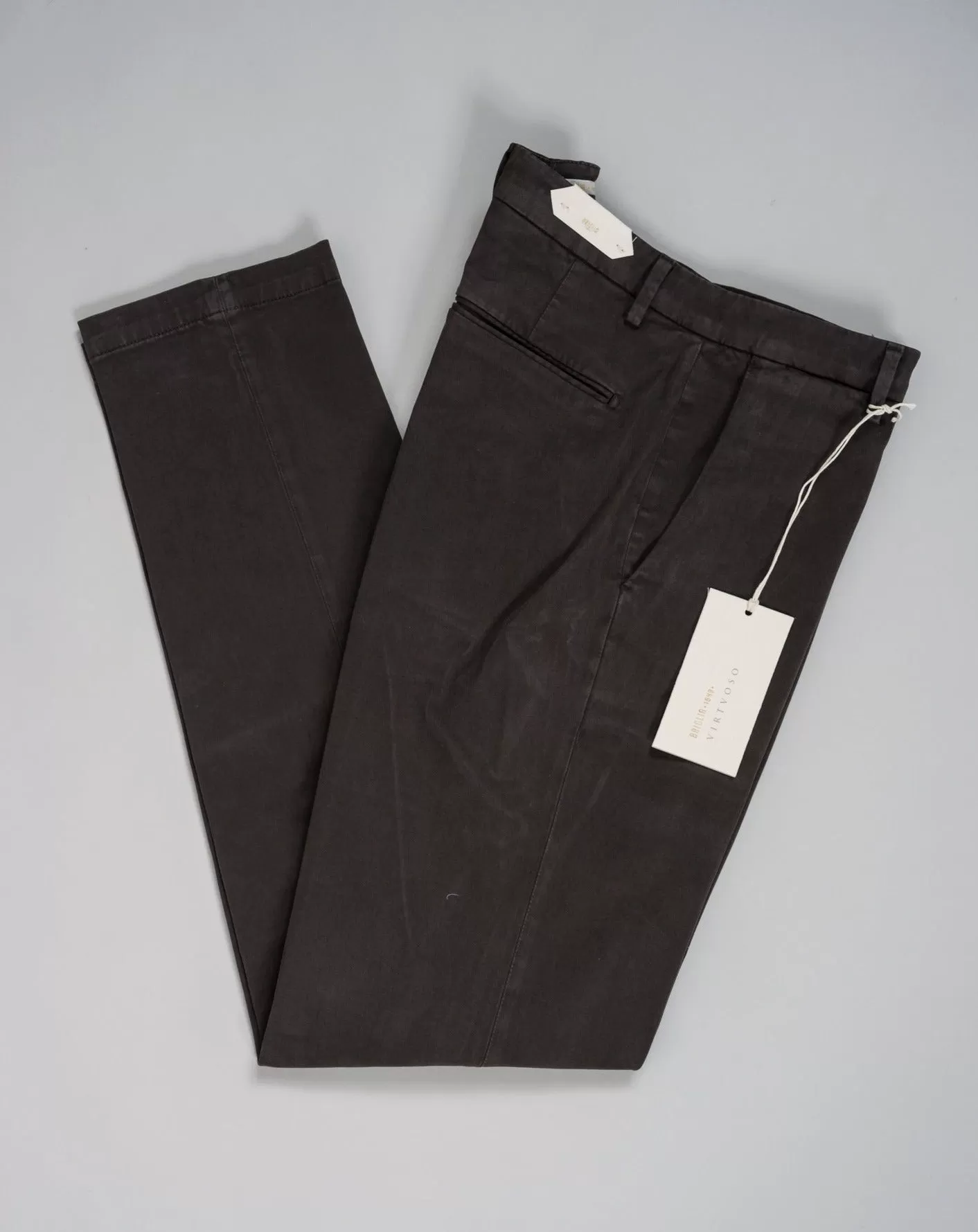 Briglia Garment Dyed Cotton Chinos / Dark Brown