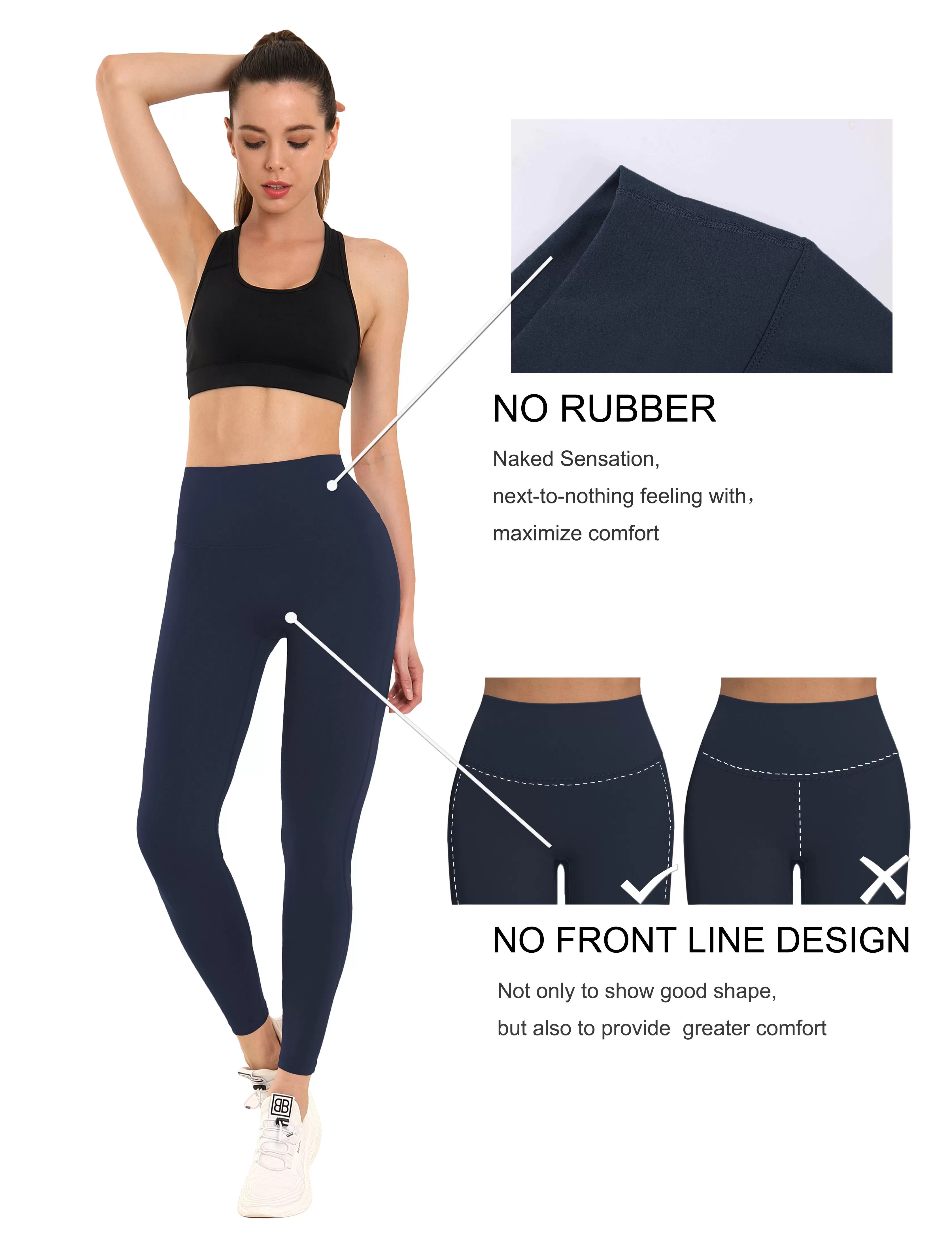 BUBBLELIME 87N/13S No Front line Yoga Pants 26" inseam