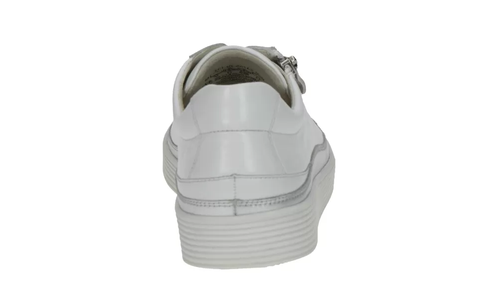 Caprice - Manou 2D Elastic Lace Zip-Up Trainer White & Silver