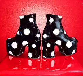 Cartoon Polkadot Platform Ankle Boots