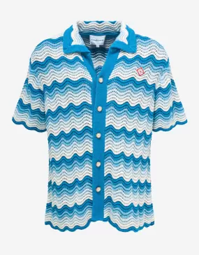 Casablanca Blue Wavy Gradient Shirt