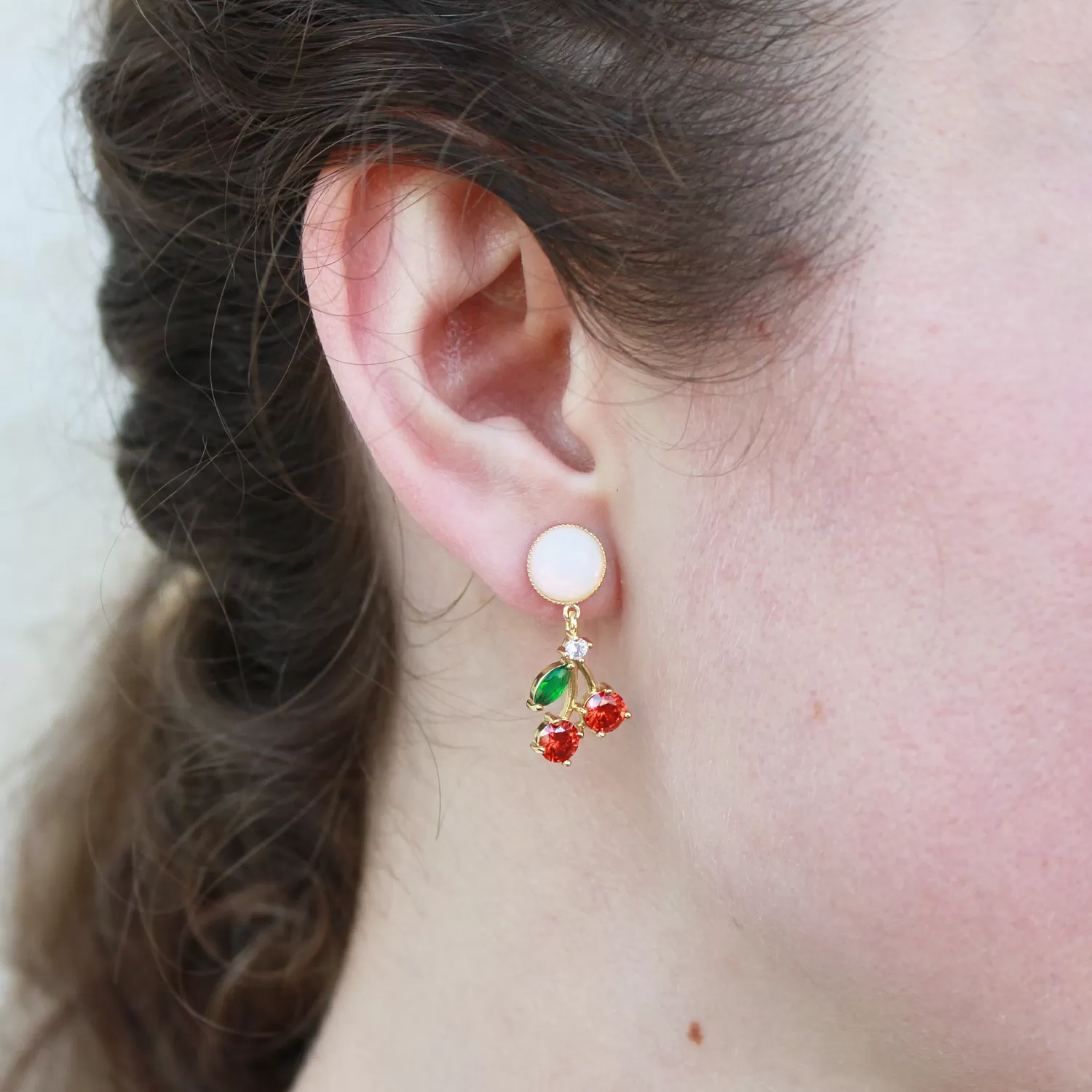 Cherry and Opal Earrings