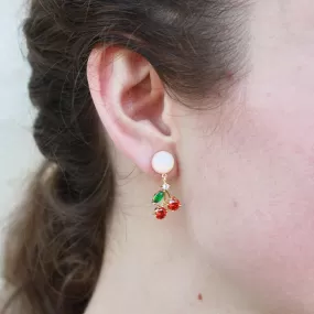 Cherry and Opal Earrings