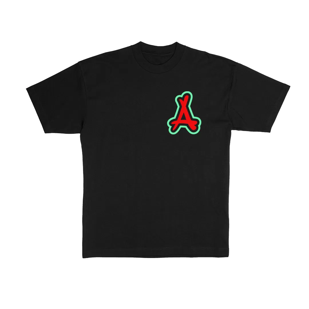 CLASSIC A TEE BLACK (WATERMELON)