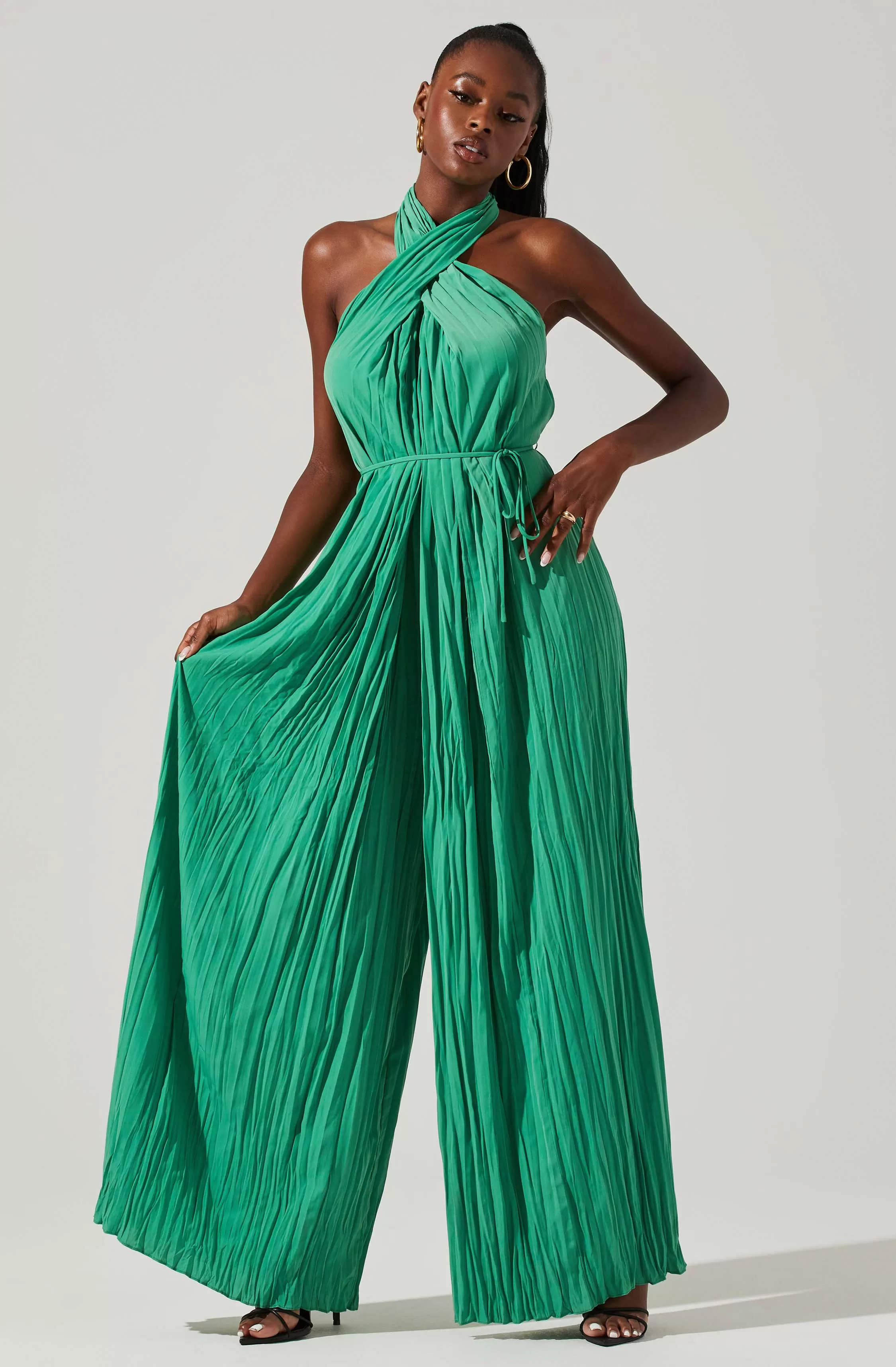 Damia Halter Wide Leg Jumpsuit