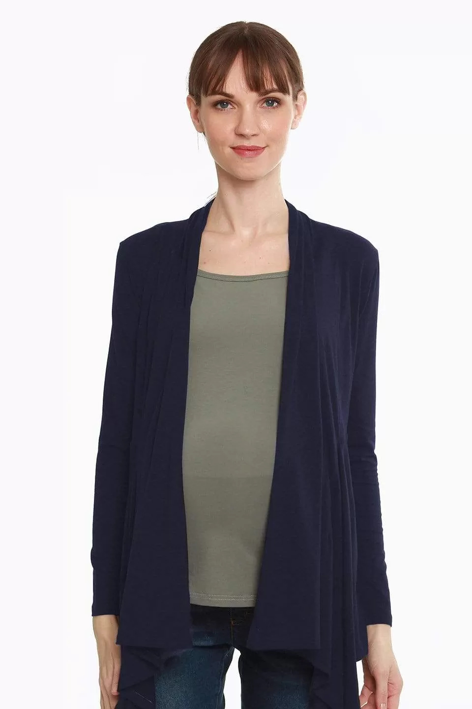 Darcy Bamboo Cotton Long Sleeve Cardigan Navy