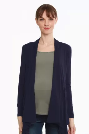 Darcy Bamboo Cotton Long Sleeve Cardigan Navy