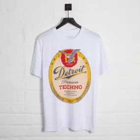 Detroit Premium Techno Front Print - Tshirt - White