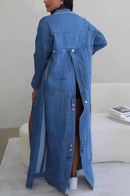 Divva Long Slit Denim Jacket