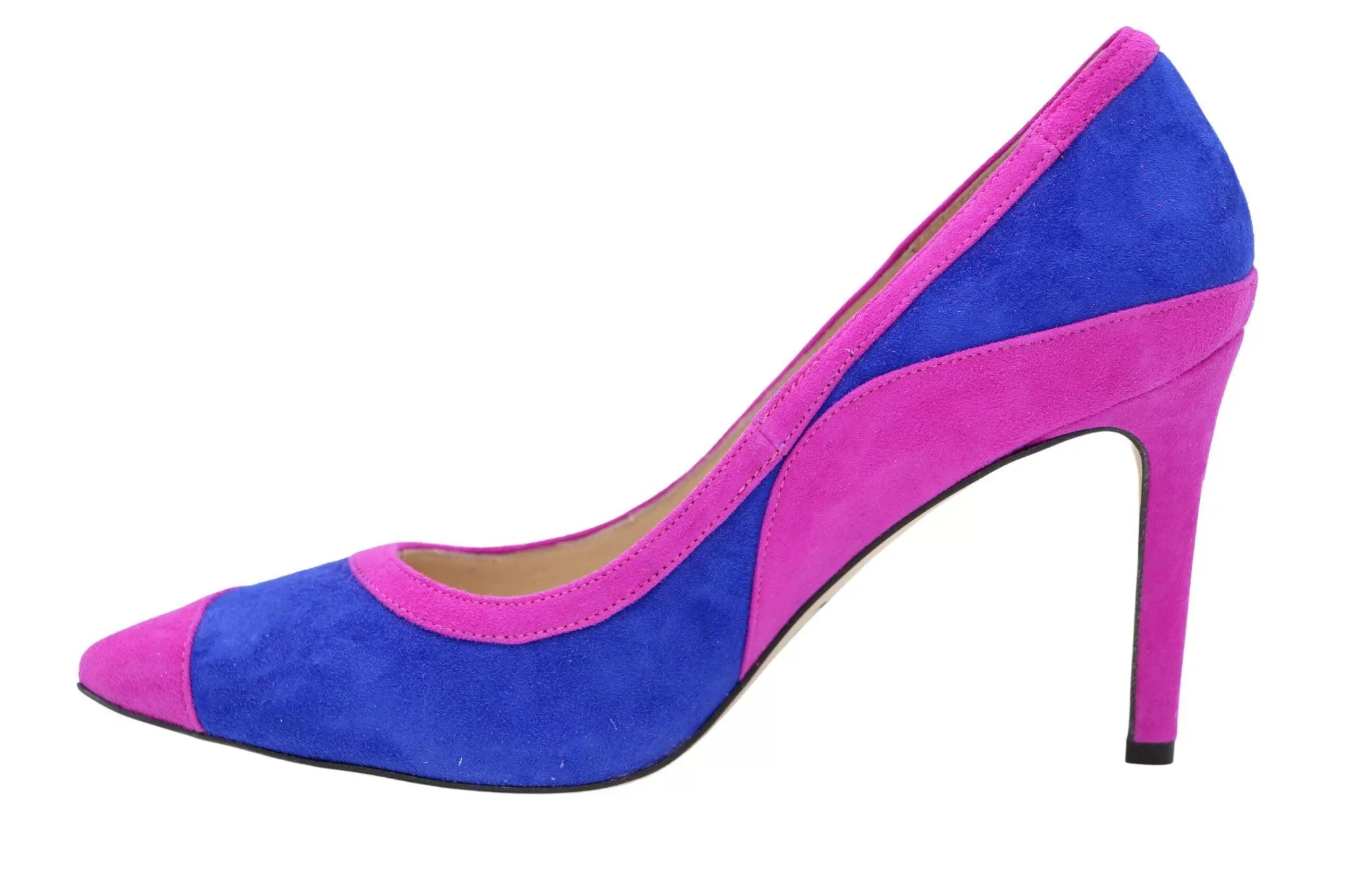 EMIS Pink Royal Blue Suede Pointed  toe Shoe