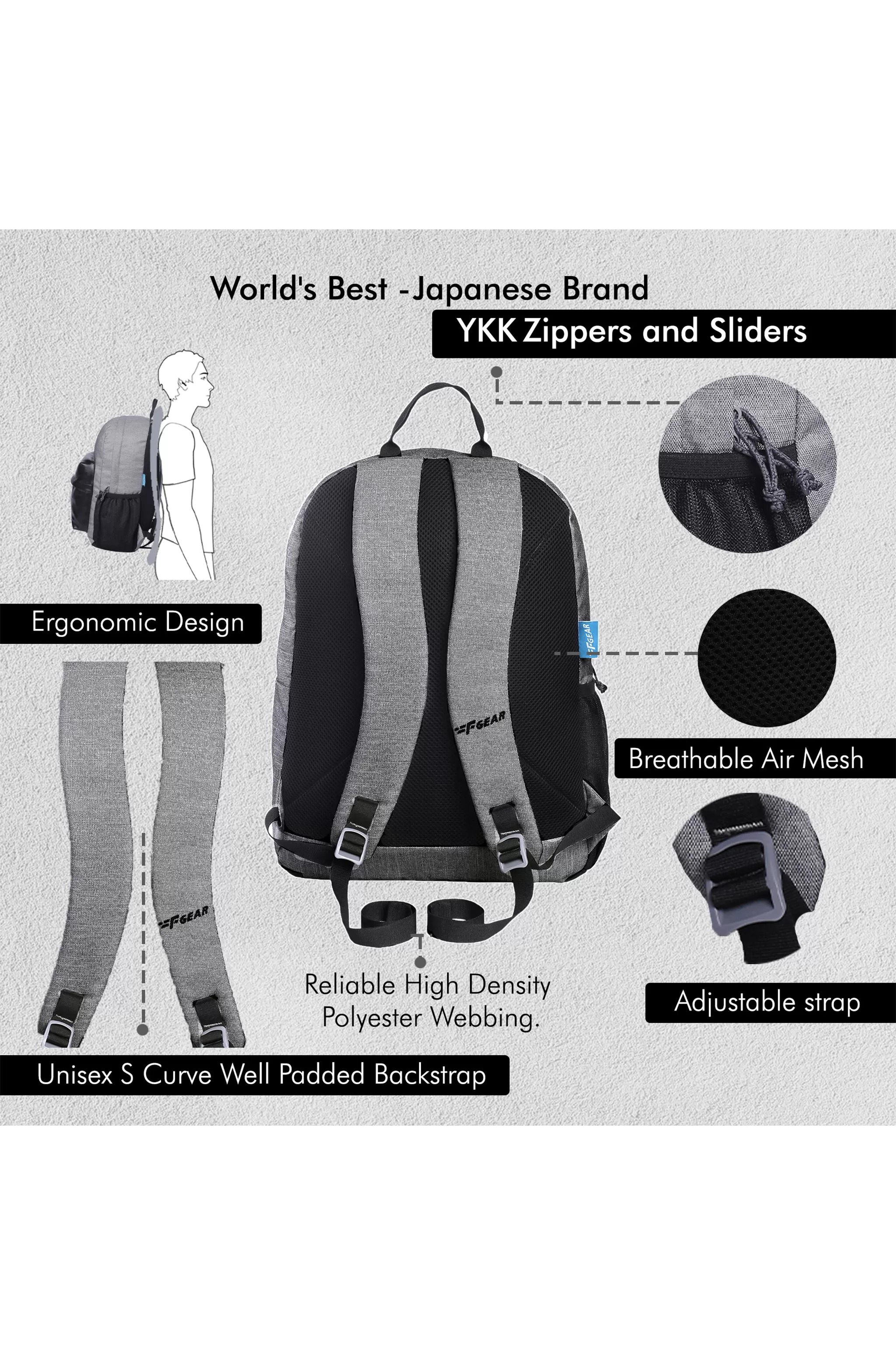 Emprise 23L Melange Grey Black Backpack