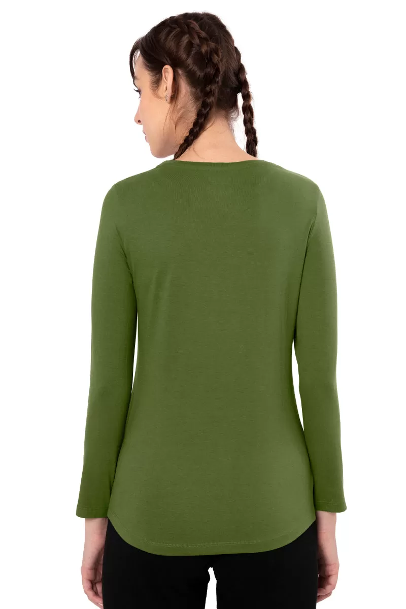 Essential Long Sleeve Round Neck T-Shirt - Cypress