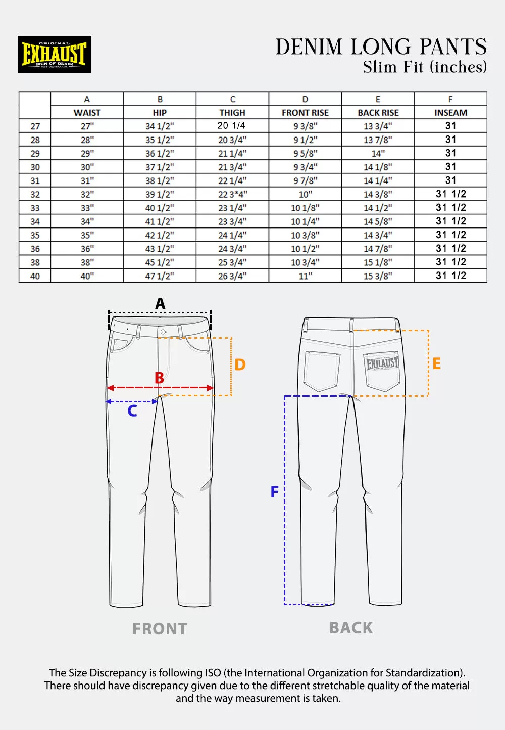 EXHAUST JEANS LONG PANTS [303 SLIM FIT] 1607