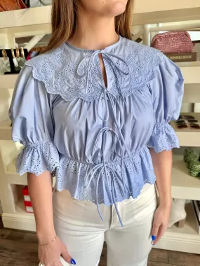 Eyelet Front Tie Top