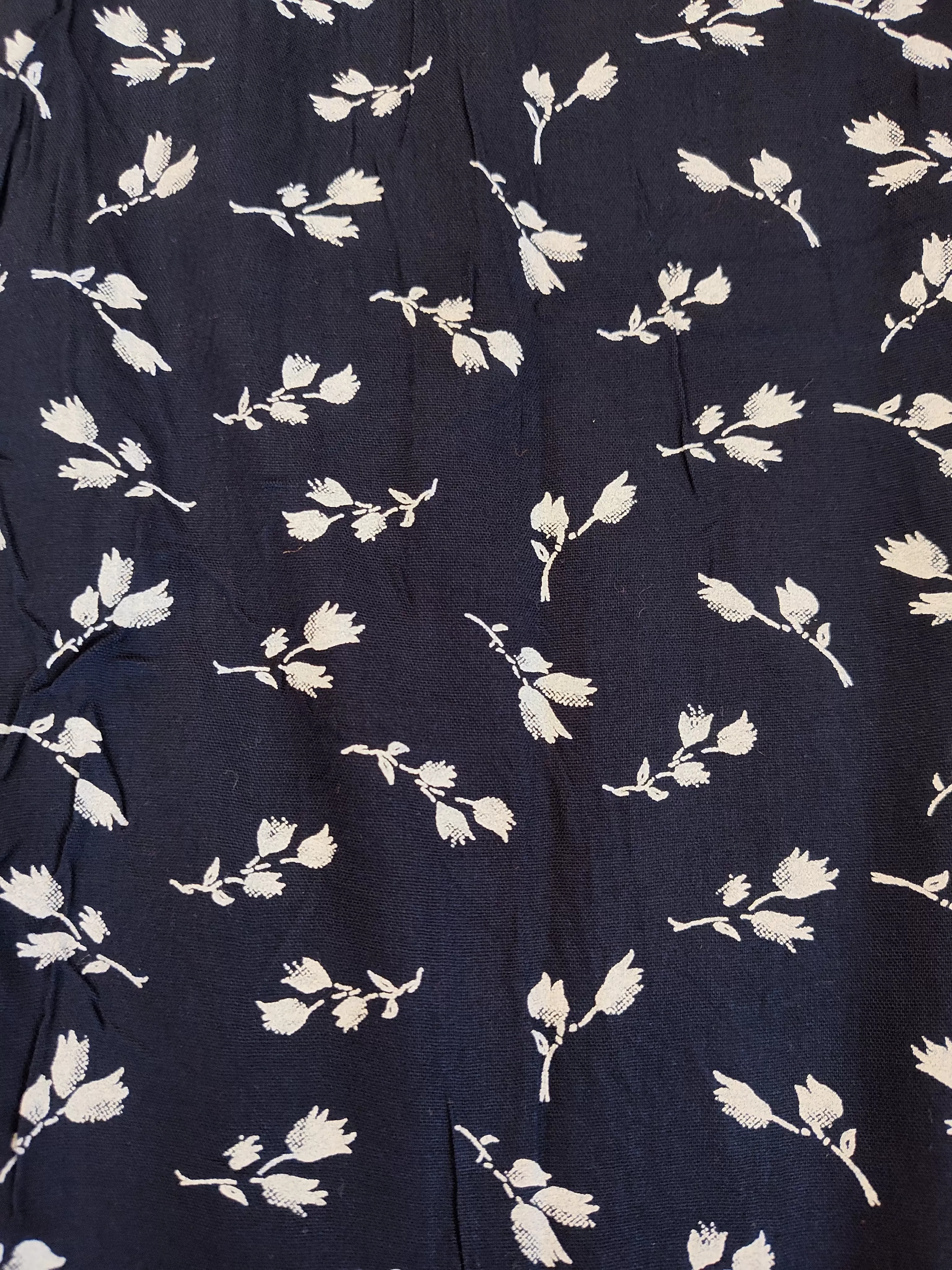 Fabulous Dark Blue Palazzo With White Floral Pattern